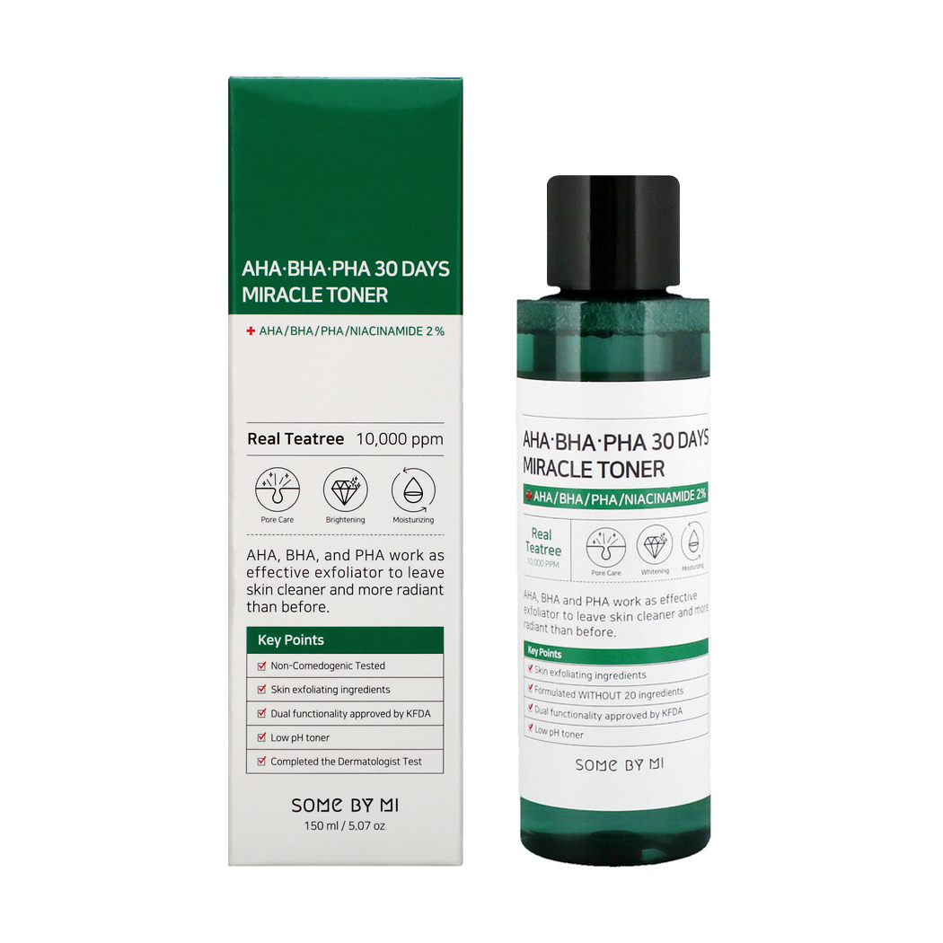 Очищувальний тонер для обличчя Some By Mi AHA, BHA, PHA 30 Days Miracle Toner для проблемної шкіри, 150 мл
